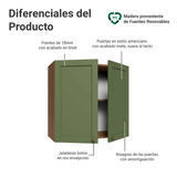 Gabinete Superior 70 cm 2 Puertas Marrón/Verde Vik Madesa