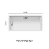 Gabinete Superior 70 cm 1 Puerta Lux Blanco/Gris