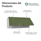 Gabinete Superior 70 cm 1 Puerta Abatible Blanco/Verde Vik Madesa