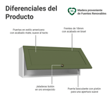 Gabinete Superior 70 cm 1 Puerta Abatible Blanco/Verde Vik Madesa