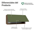 Gabinete Superior 70 cm 1 Puerta Abatible Marrón/Verde Vik Madesa