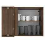 Gabinete Superior Esquinero 94 cm 1 Puerta Marrón/Blanco Stella Madesa