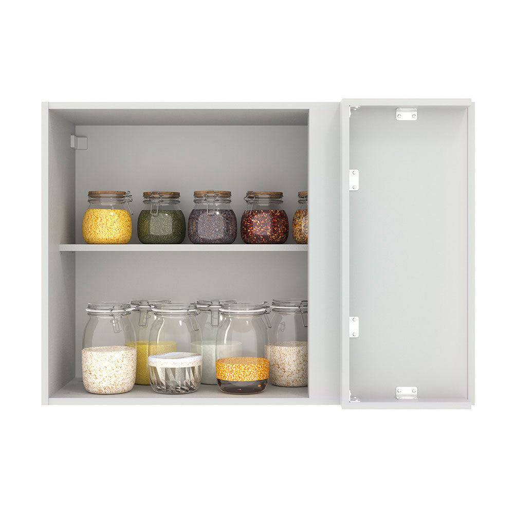 Gabinete Superior de Esquina 1 Puerta Agata Blanco/Gris