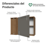 Gabinete Superior Esquinera 1 Puerta Marrón/Gris Vik Madesa