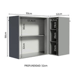 Gabinete Superior Esquinero 145 cm 1 Puerta 3 Nichos Gris Nice Madesa
