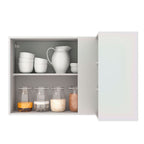 Gabinete Superior Esquinero 166 cm 1 Puerta 3 Nichos Blanco/Negro Glamy Madesa
