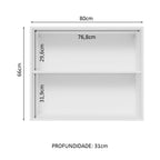 Gabinete Superior 80 cm 2 Puertas Blanco/Negro Lux Madesa