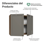 Gabinete Superior 80 cm 2 Puertas Marrón/Gris Vik Madesa