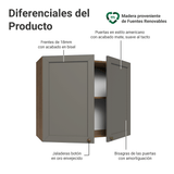 Gabinete Superior 80 cm 2 Puertas Marrón/Gris Vik Madesa