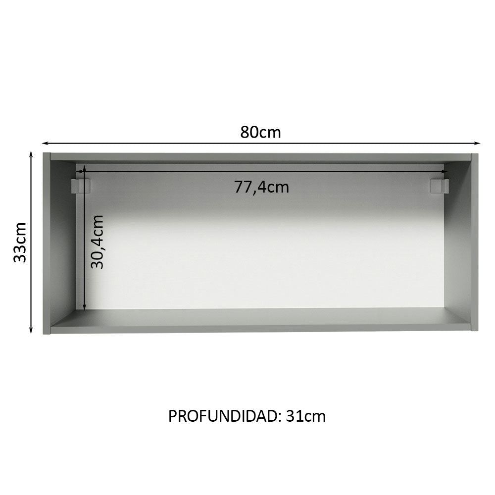 Gabinete Superior 80 cm 1 Puerta Abatible Gris Nice Madesa