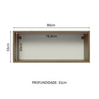 Gabinete Superior 80 cm 1 Puerta Abatible Marrón/Gris Lux Madesa