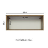 Gabinete Superior 80 cm 1 Puerta Abatible Lux Marrón/Gris