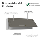 Gabinete Superior 80 cm 1 Puerta Abatible Blanco/Gris Vik Madesa