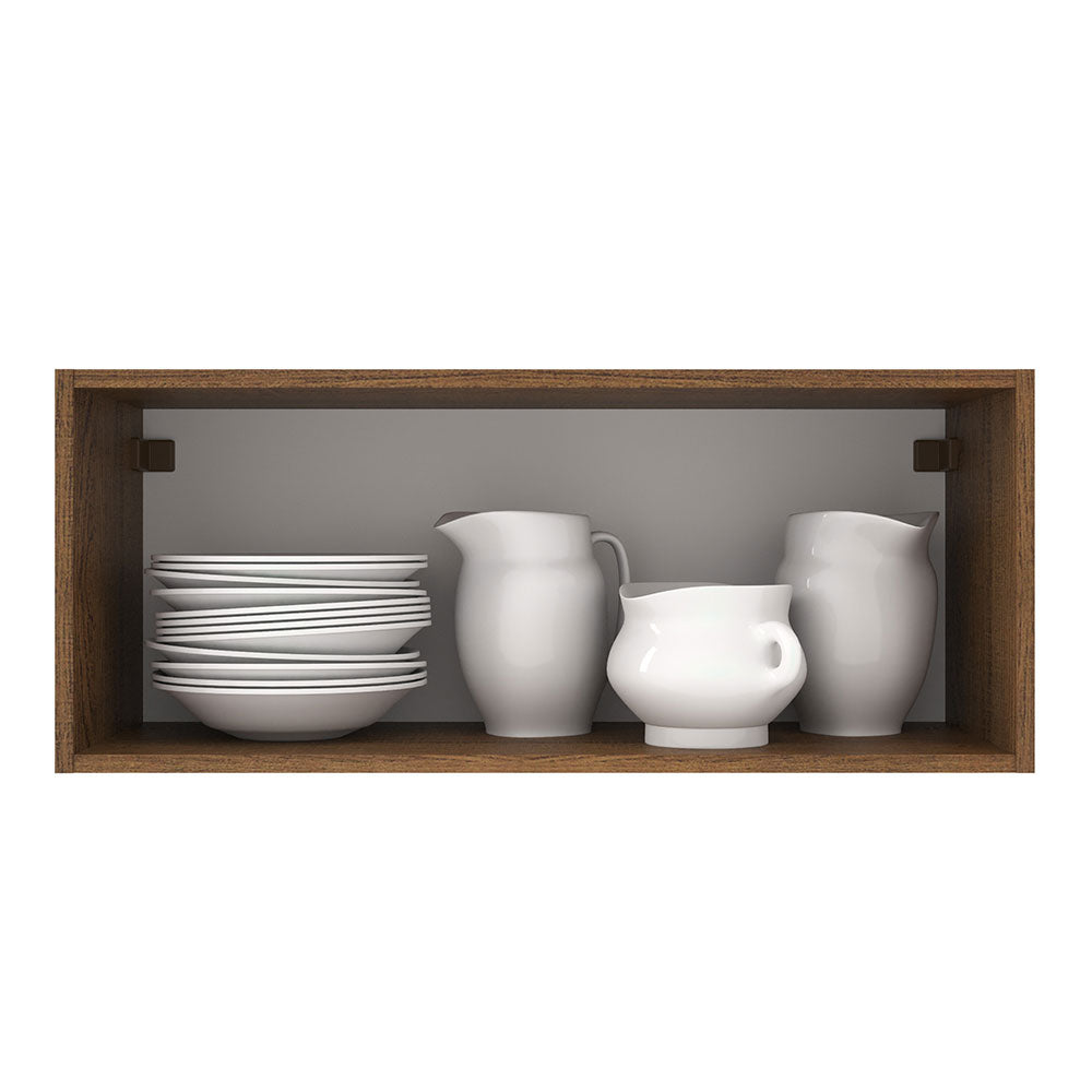 Gabinete Superior 80 cm 1 Puerta Abatible Agata Marrón/Gris