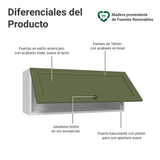 Gabinete Superior 80 cm 1 Puerta Abatible Blanco/Verde Vik Madesa