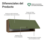 Gabinete Superior 80 cm 1 Puerta Abatible Marrón/Verde Vik Madesa