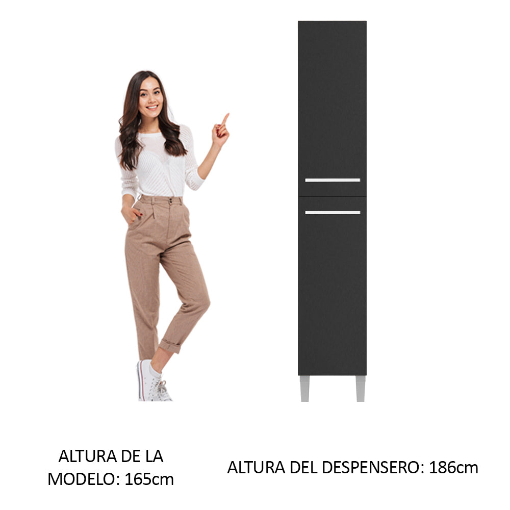 Despensero 32 cm 2 Puertas Marrón/Negro Emilly Madesa