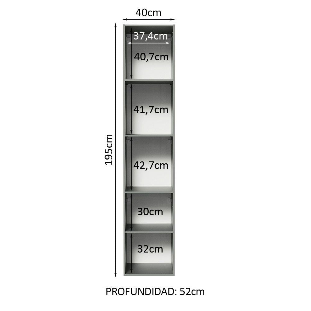 Despensero 40 cm 2 Puertas Gris Nice Madesa