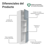 Mueble Despensa 60 cm 3 Puertas Blanco/Gris Lux Madesa