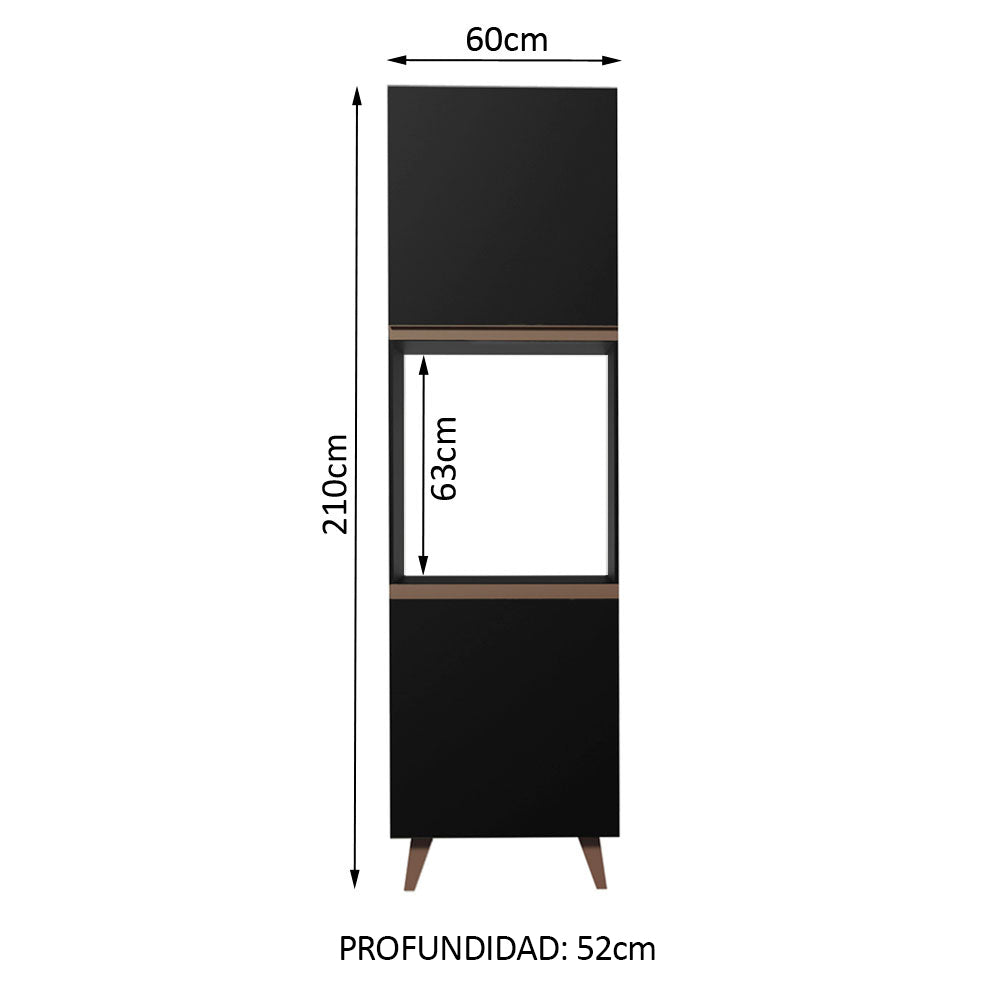 Mueble para Horno Madesa Reims 60 cm 2 Puertas Negro