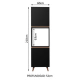 Mueble para Horno Madesa Reims 60 cm 2 Puertas Negro