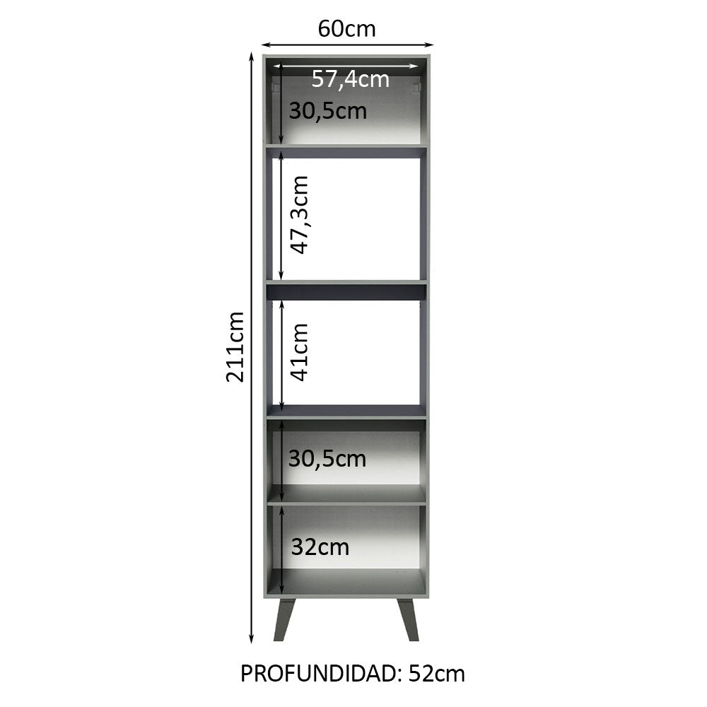 Mueble para Horno 60 cm 3 Puertas Gris Nice Madesa