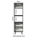Mueble de cocina para Horno/ Microondas 60 cm Sin cajones Nice Gris