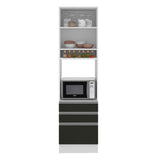 Mueble de Cocina para Horno Glamy 60 cm 1 Puerta y 3 Cajones Blanco/Negro