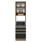 Mueble para Horno 60 cm 1 Puerta 3 Cajones Marrón/Negro Glamy Madesa