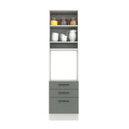 Mueble para Horno 60 cm 1 Puerta 3 Cajones Blanco/Gris Agata Madesa