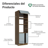 Mueble para Horno 70 cm 3 Puertas Marrón/Gris Lux Madesa