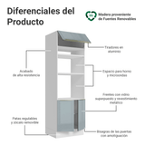 Mueble para Horno 70 cm 3 Puertas Blanco/Gris Lux Madesa