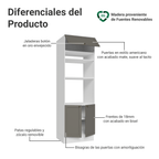 Mueble para Horno 70 x 52 cm 3 Puertas Blanco/Gris Vik Madesa