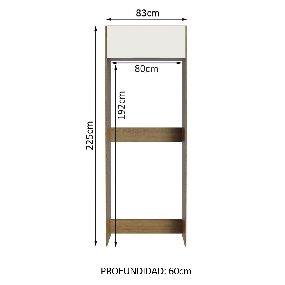Mueble para Refrigerador 1 Puerta Marrón/Blanco Stella Madesa