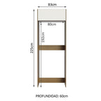 Mueble para Refrigerador 1 Puerta Marrón/Blanco Stella Madesa
