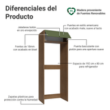 Mueble para Refrigerador 1 Puerta Basculanete Marrón/Verde Vik Madesa