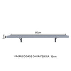 Kit 2 Repisas de Cocina 80 cm con Soporte Metálico Gris Madesa