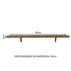 Kit 2 Repisas de Cocina 80 cm con Soporte Metálico Marrón Madesa
