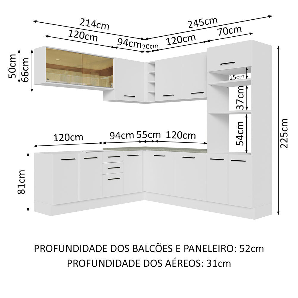 Cocina Integral Esquinera 459 Blanco Agata 01