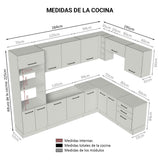 Cocina Integral Esquinera 479cm Marrón/Crema Agata 01