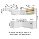 Cocina Integral Esquinera 486 x 60 cm Agata Blanco 01