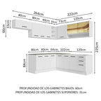 Cocina Integral Esquinera 486 x 60 cm Agata Blanco 01