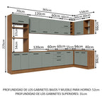 Cocina Integral Esquinera 499cm Marrón/Gris Agata 01