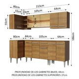 Cocina Integral Esquinera 293cm Marrón Emilly Play04