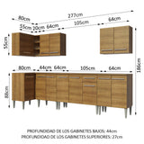 Cocina Integral Esquinera 357cm Marrón Emilly Rock 01