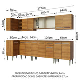Cocina Integral Esquinera 357cm Marrón Emilly Jazz 02