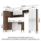 Cocina Integral Esquinera 385cm Marrón/Branco Emilly Love 01