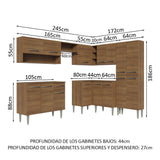 Cocina Integral Esquinera 417cm Marrón Emilly 02