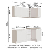 Cocina Integral Esquinera 269cm Blanco Glamy 01