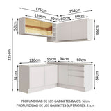 Cocina Integral Esquinera 329cm Blanco Glamy 02